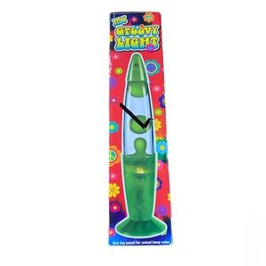 Groovy lamp lava lamp new open box in original packaging- green 13.5 inches tall